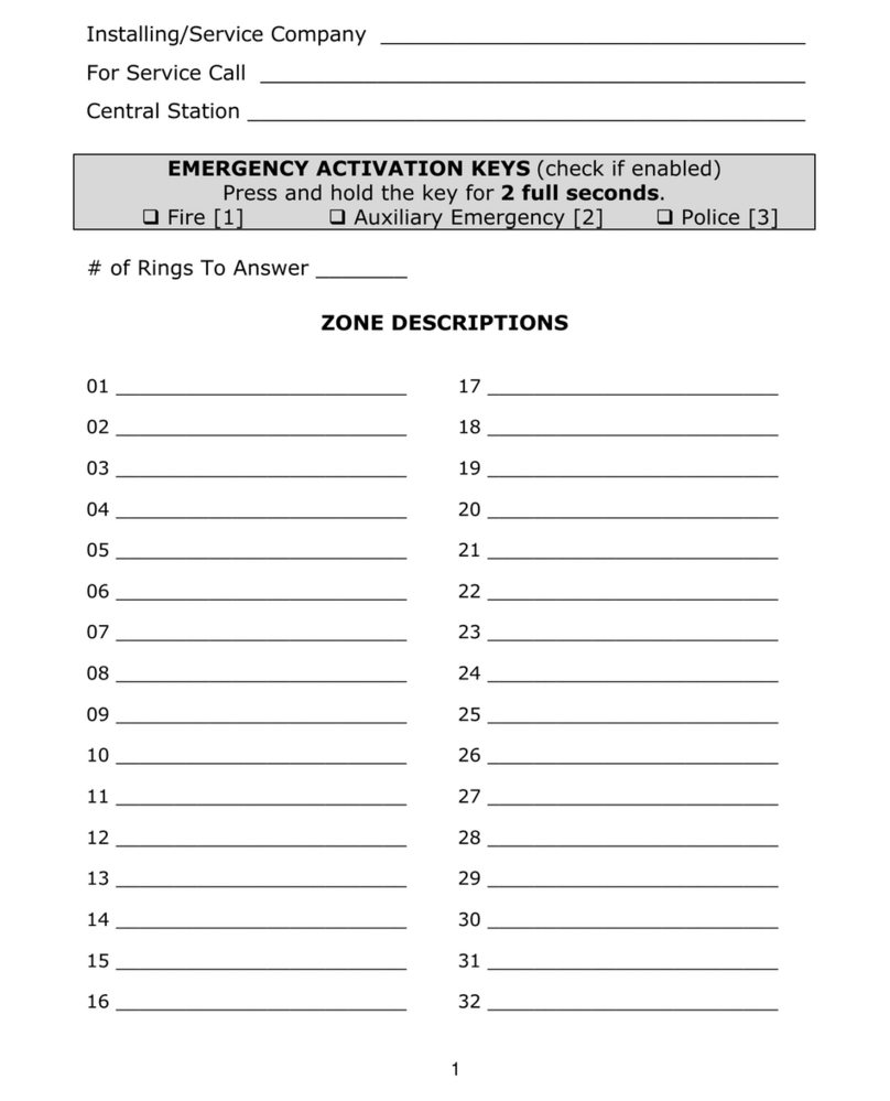 CADDX NX540 user manual