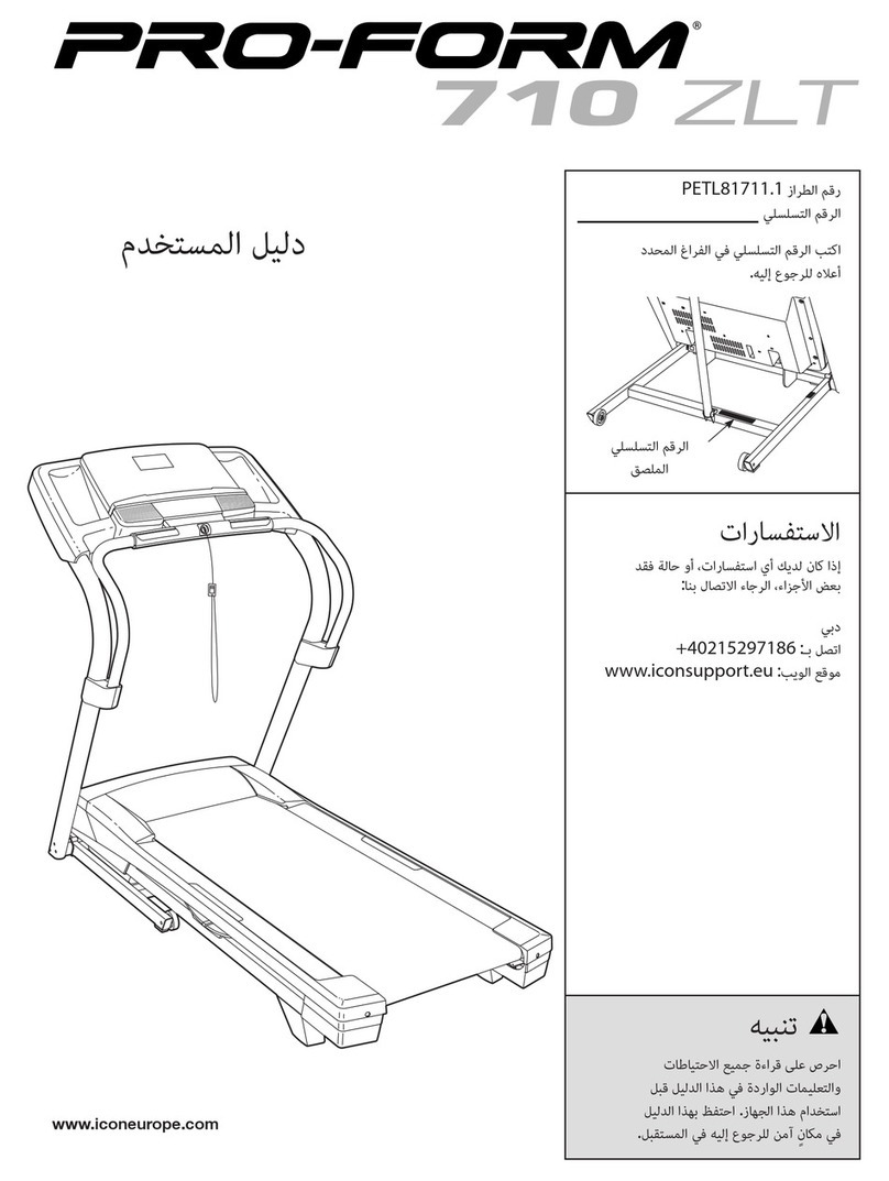 Pro-Form 710 Zlt Treadmill User manual