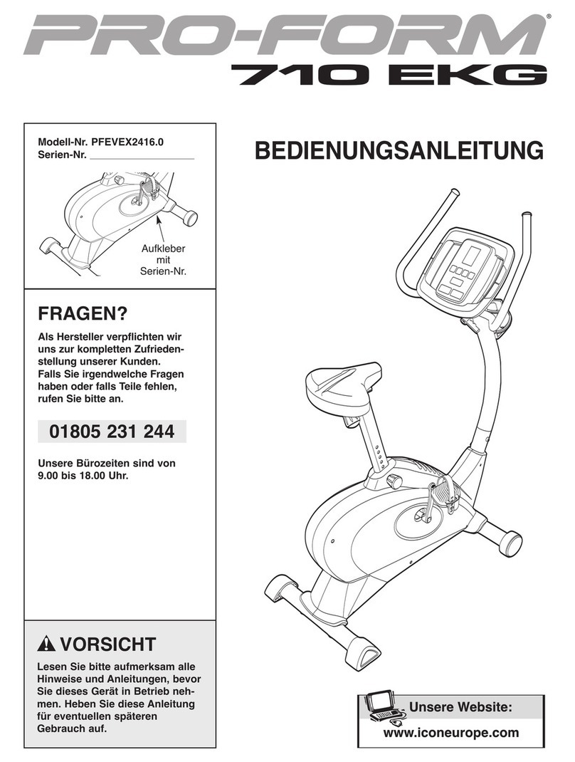 Pro-Form 710 Ekg Exercise Bike Quick start guide