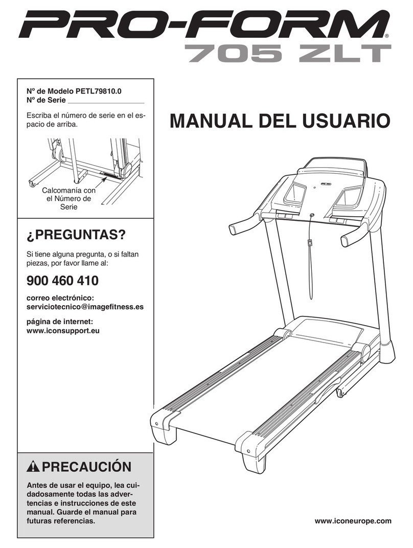 Pro-Form 705 Zlt Treadmill User guide