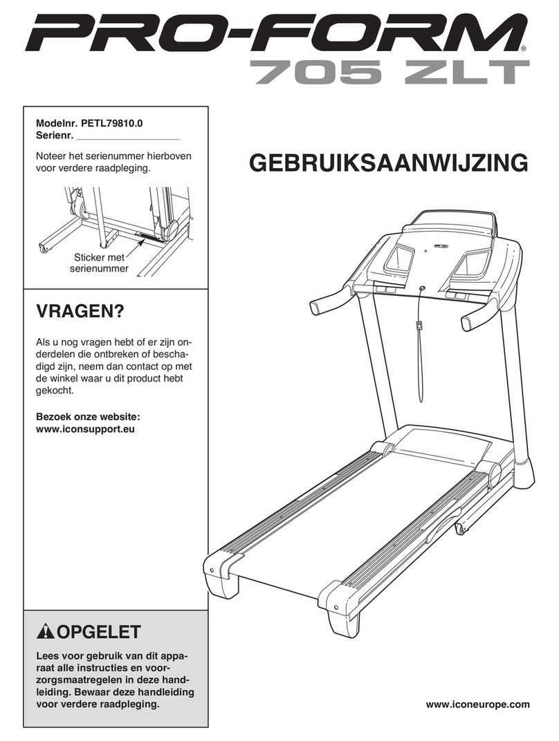 Pro-Form 705 Zlt Treadmill System manual