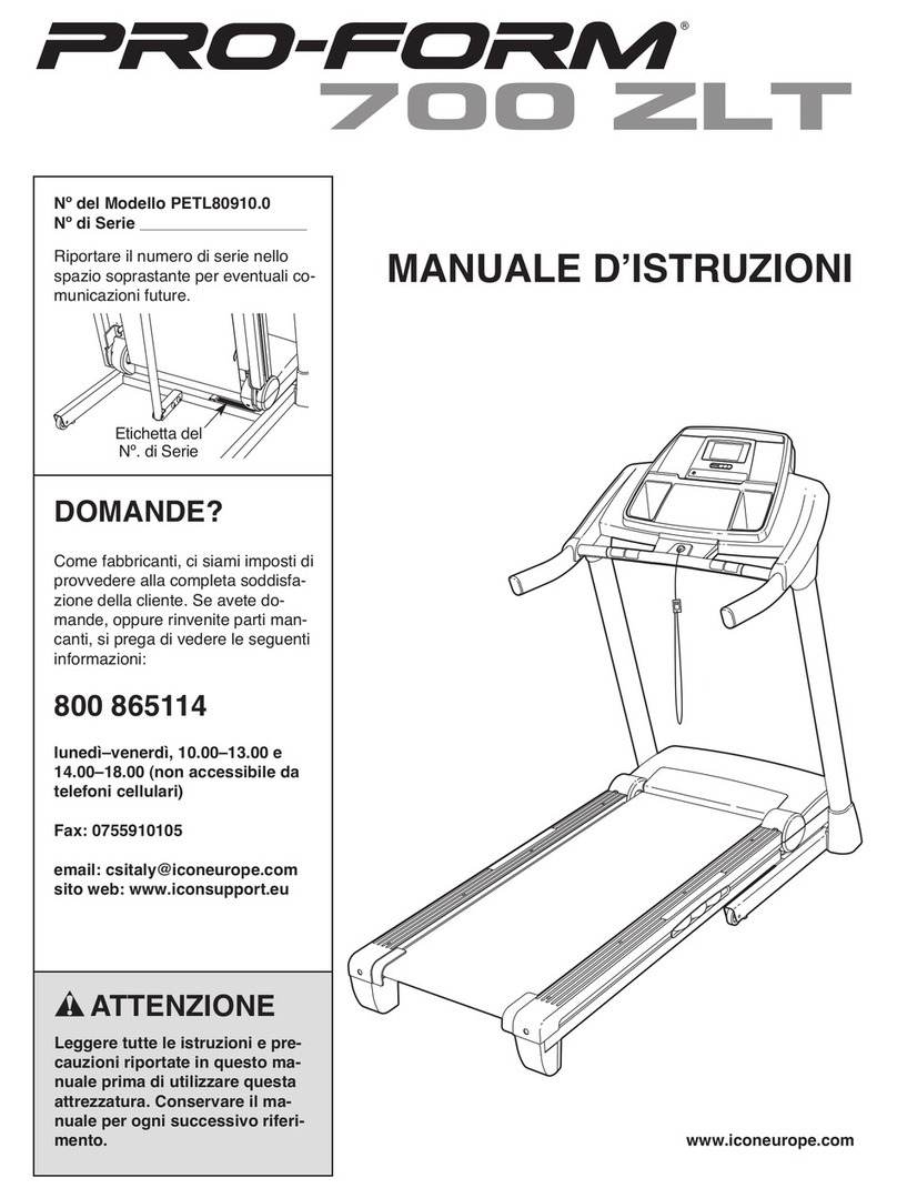 Pro-Form 700 Zlt Cwl Treadmill Operating and maintenance manual