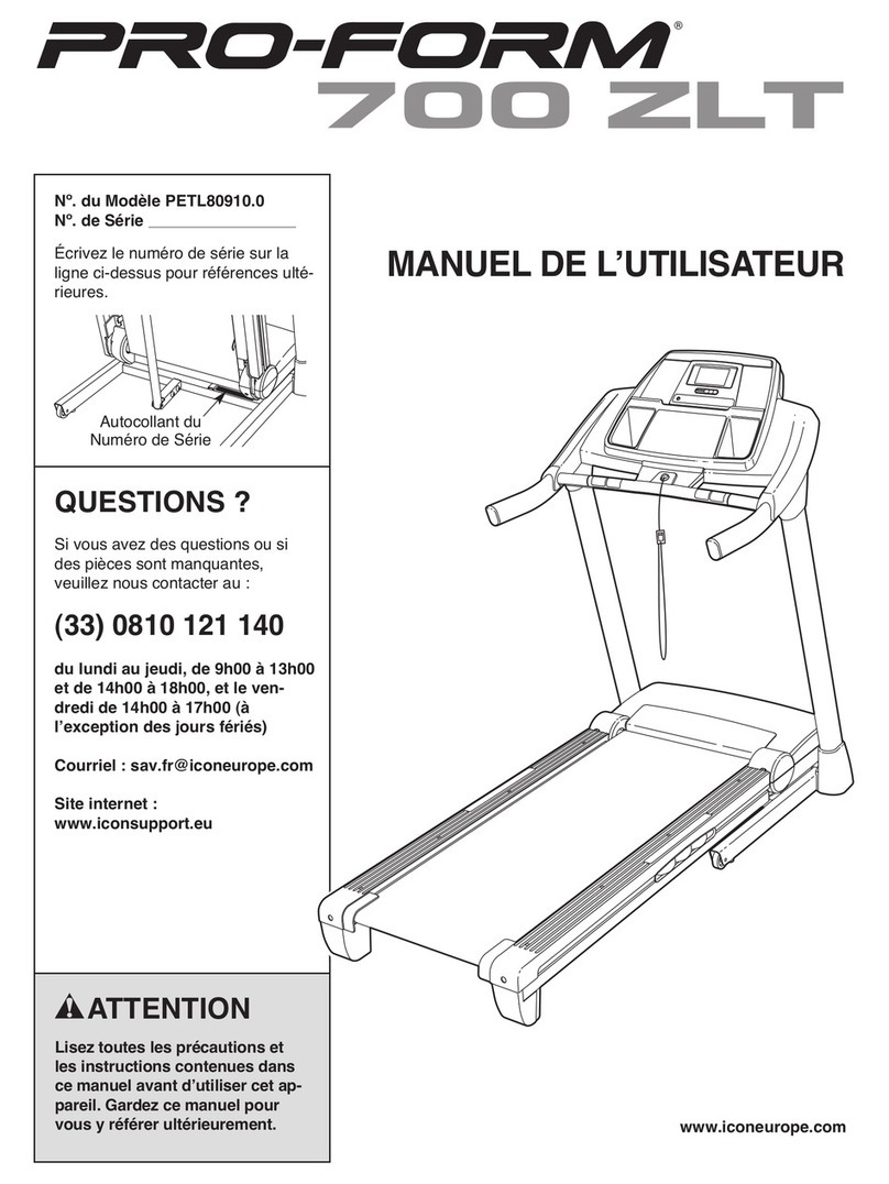 Pro-Form 700 Zlt Cwl Treadmill User manual
