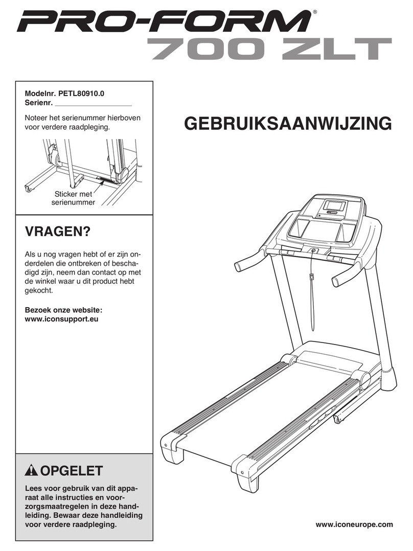 Pro-Form 700 Zlt Cwl Treadmill System manual