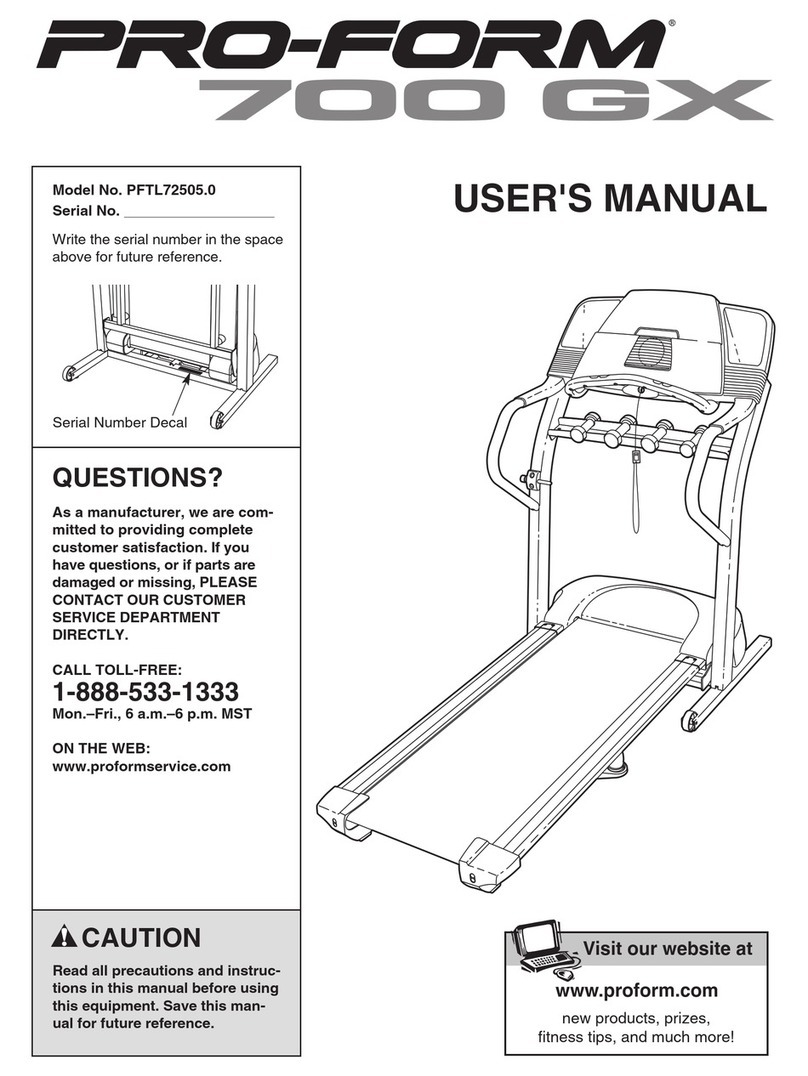 Pro-Form 700 Gx Treadmill User manual