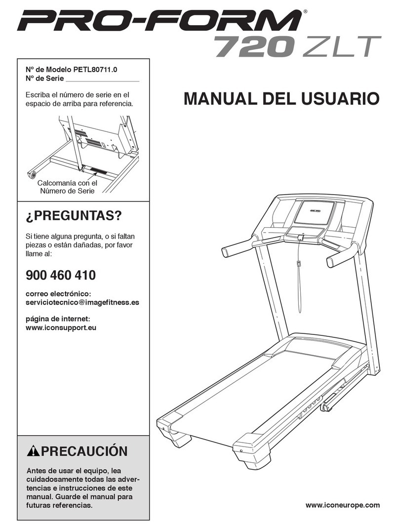 Pro-Form 720 Zlt Treadmill Manual Del Usuario