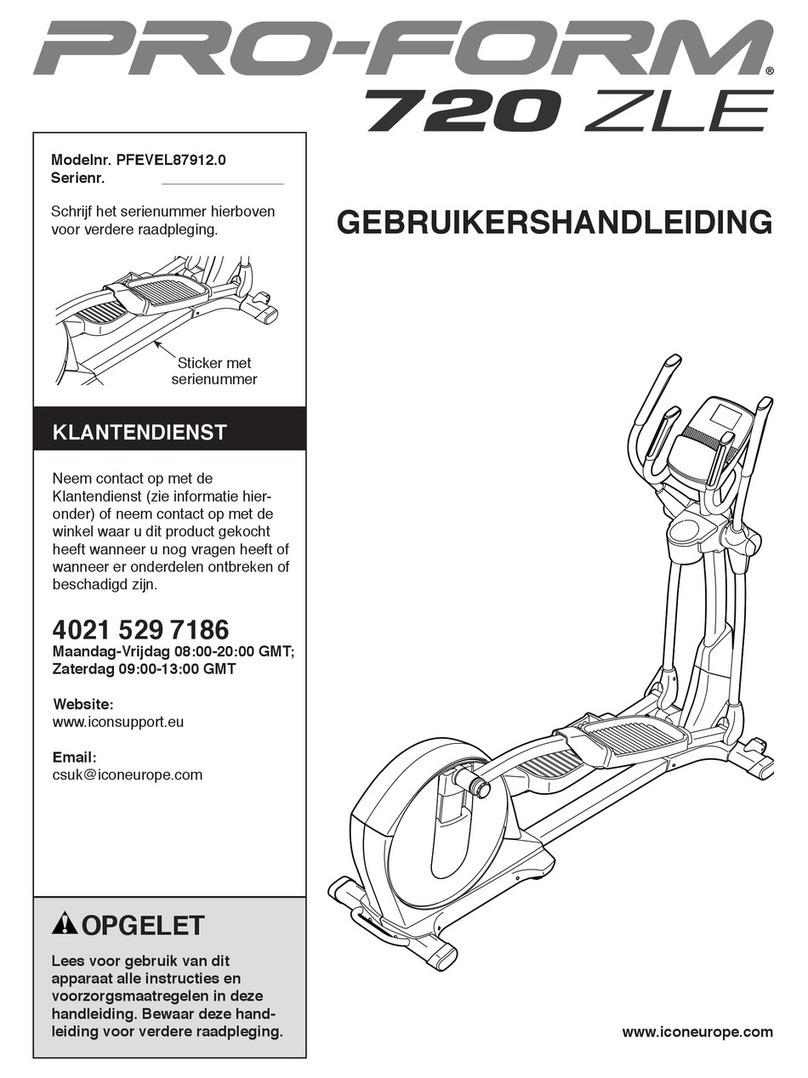 Pro-Form 720 Zle Elliptical User manual