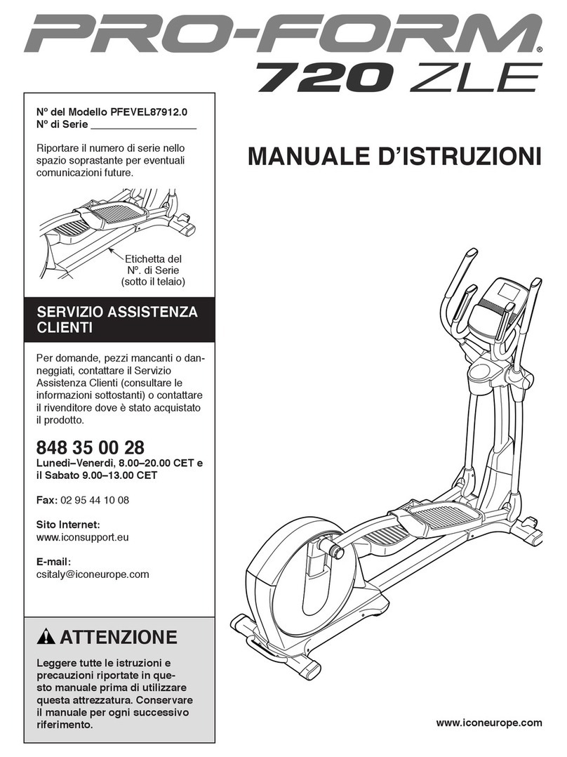Pro-Form 720 Zle Elliptical Manuale d'istruzioni