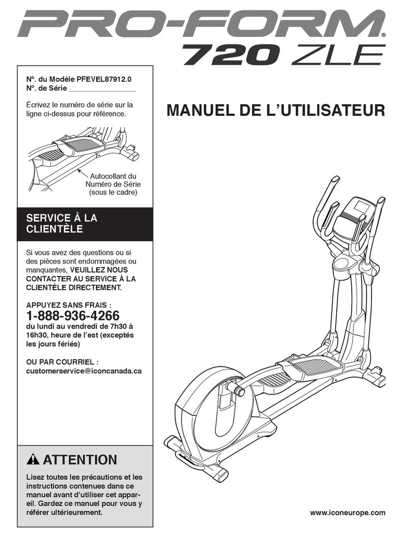 Pro-Form 720 Zle Elliptical Manuel de l'utilisateur Pro-Form 720 Zle Elliptical Manuel de l'utilisateur