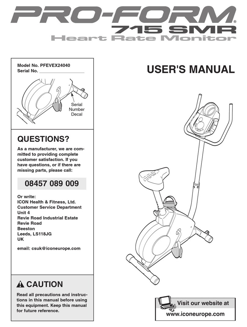 Pro-Form 715 Smr Bike User manual