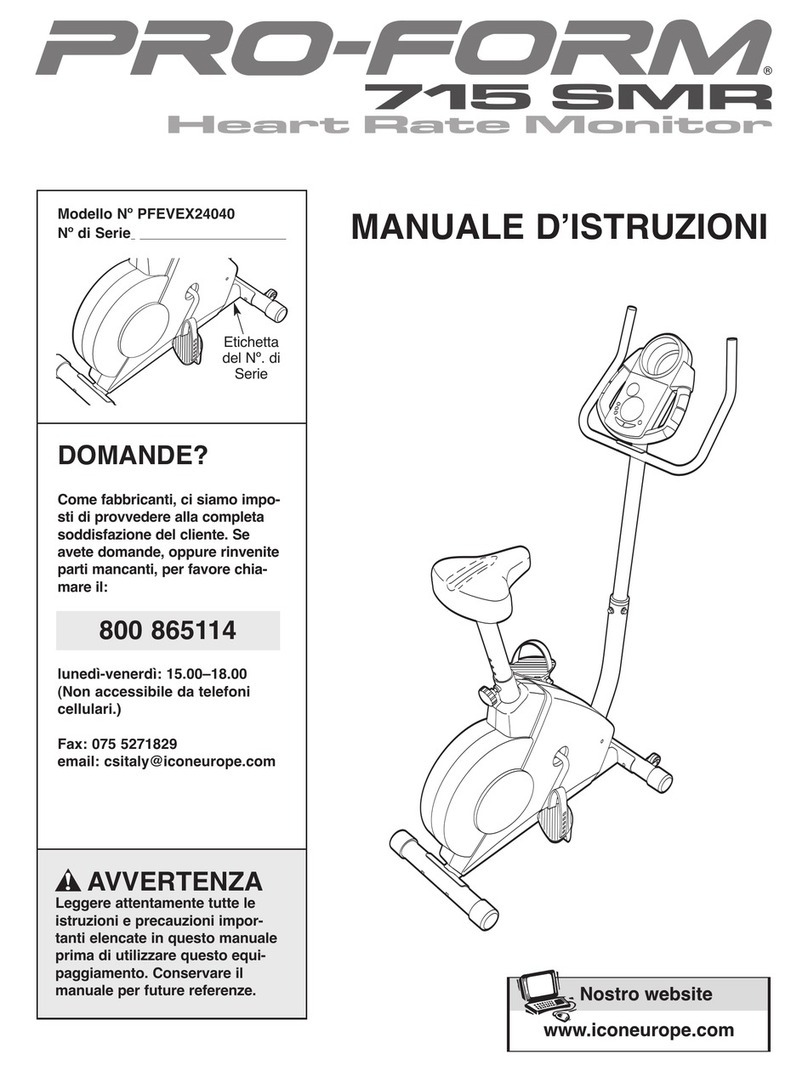 Pro-Form 715 Smr Bike Operating and maintenance manual Pro-Form 715 Smr Bike Operating and maintenance manual
