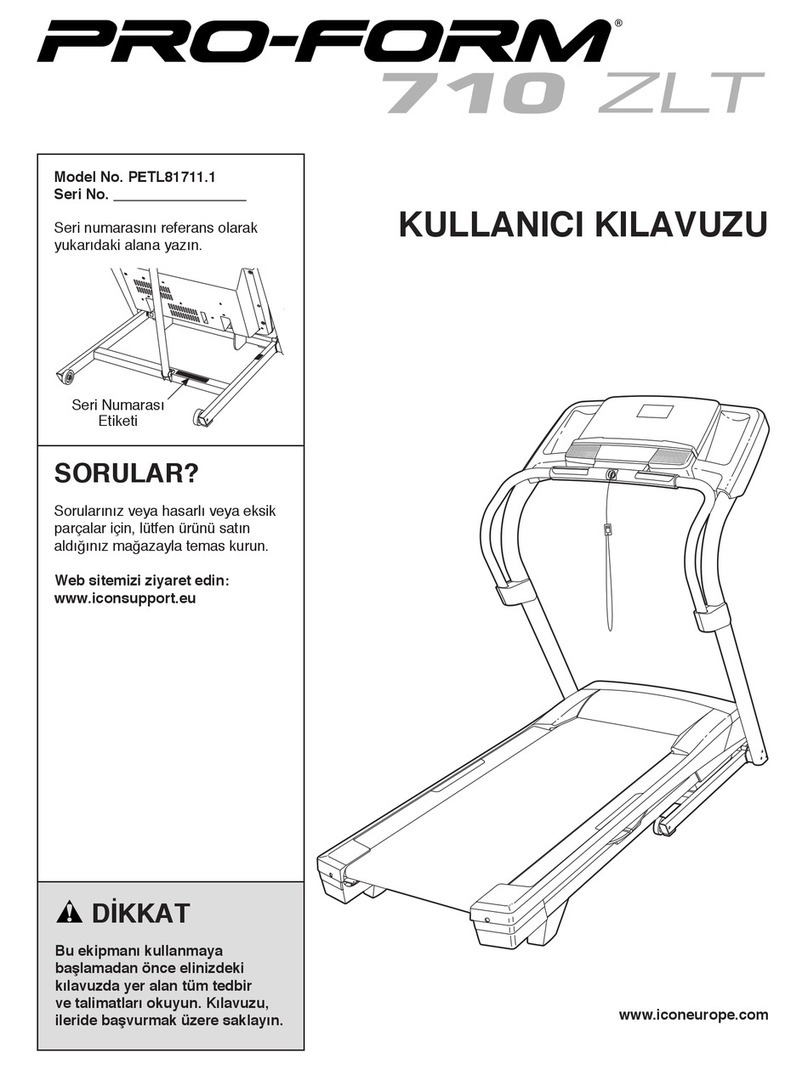 Pro-Form 710 Zlt Treadmill User manual