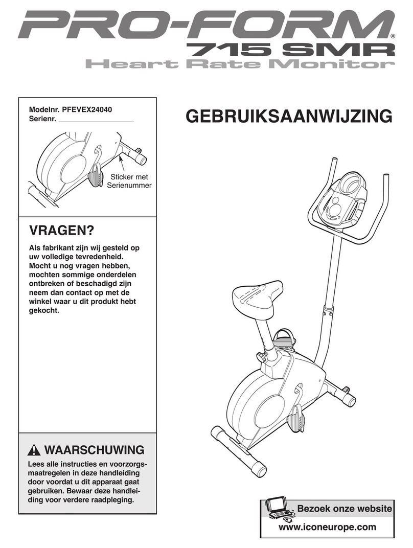Pro-Form 715 Smr Bike Gebruiksaanwijzing Pro-Form 715 Smr Bike Gebruiksaanwijzing