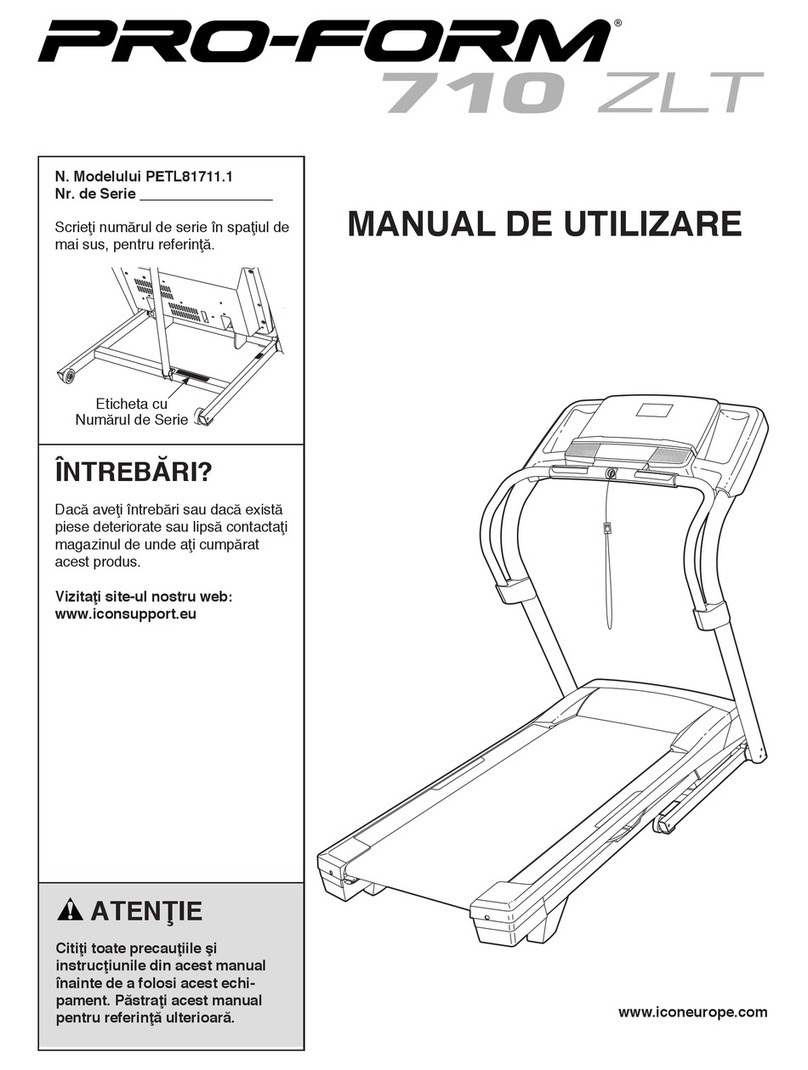 Pro-Form 710 Zlt Treadmill Manual de utilizare