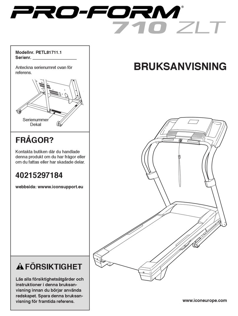 Pro-Form 710 Zlt Treadmill User manual
