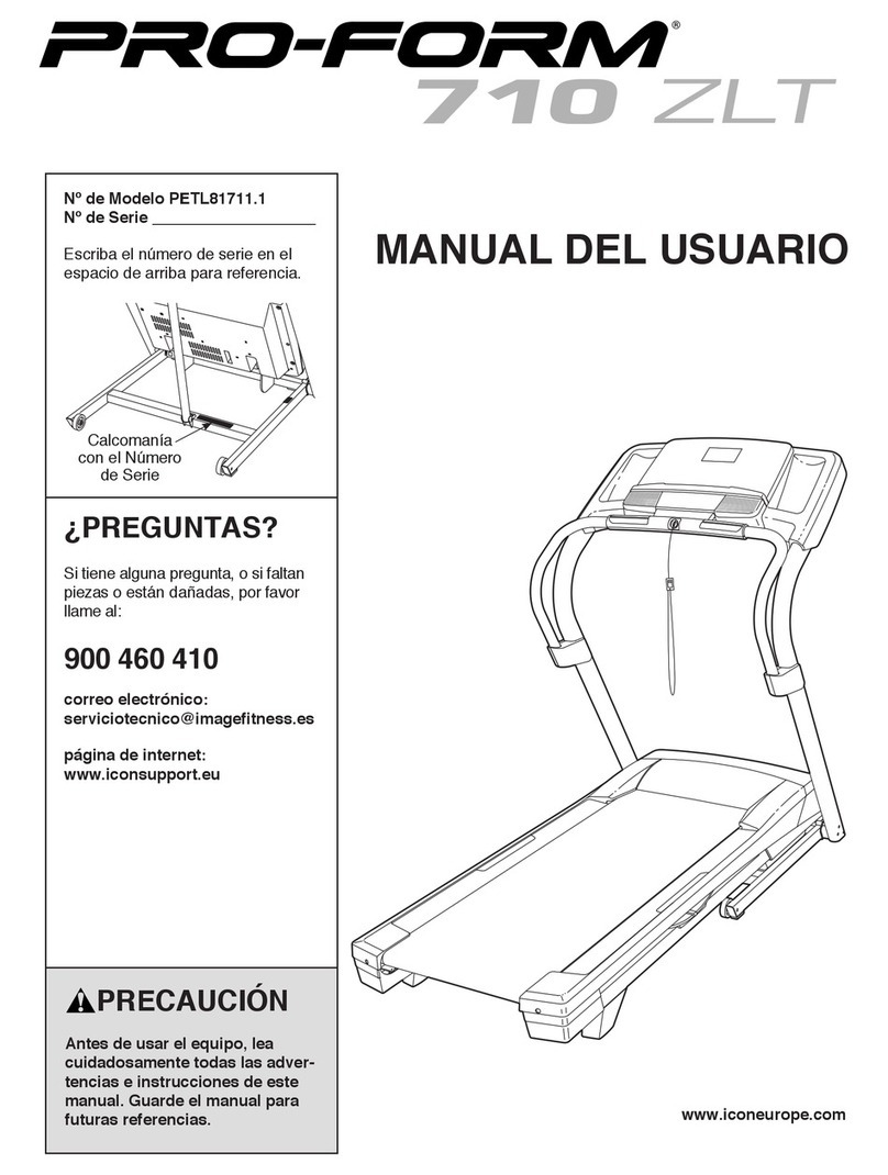 Pro-Form 710 Zlt Treadmill User guide Pro-Form 710 Zlt Treadmill User guide