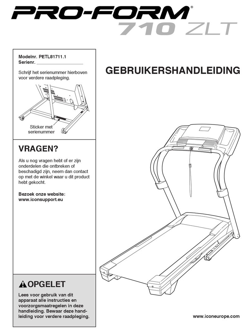 Pro-Form 710 Zlt Treadmill Gebruikershandleiding