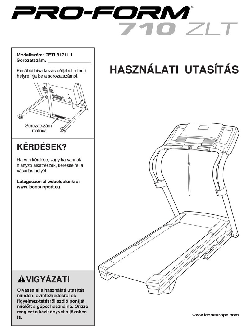 Pro-Form 710 Zlt Treadmill User manual