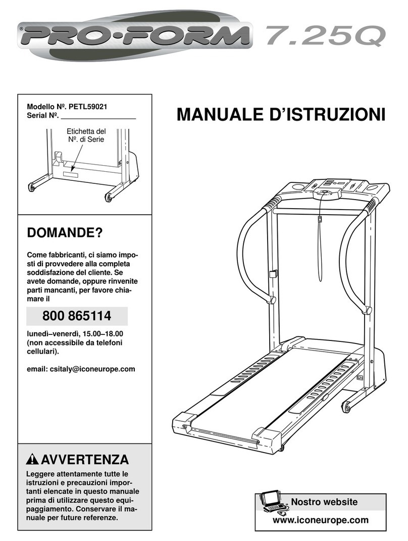 Pro-Form 7.25q Operating and maintenance manual