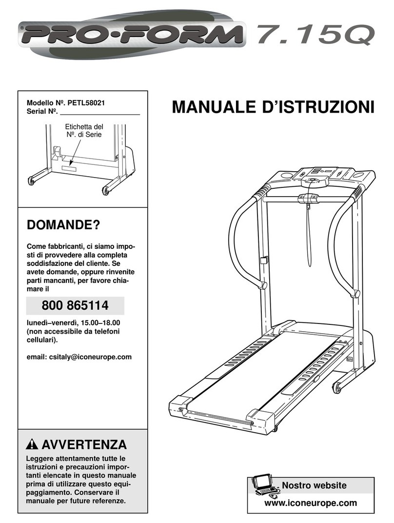 Pro-Form 7.15Q Operating and maintenance manual