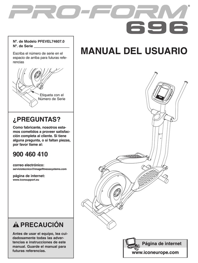 Pro-Form 696 Elliptical User guide Pro-Form 696 Elliptical User guide