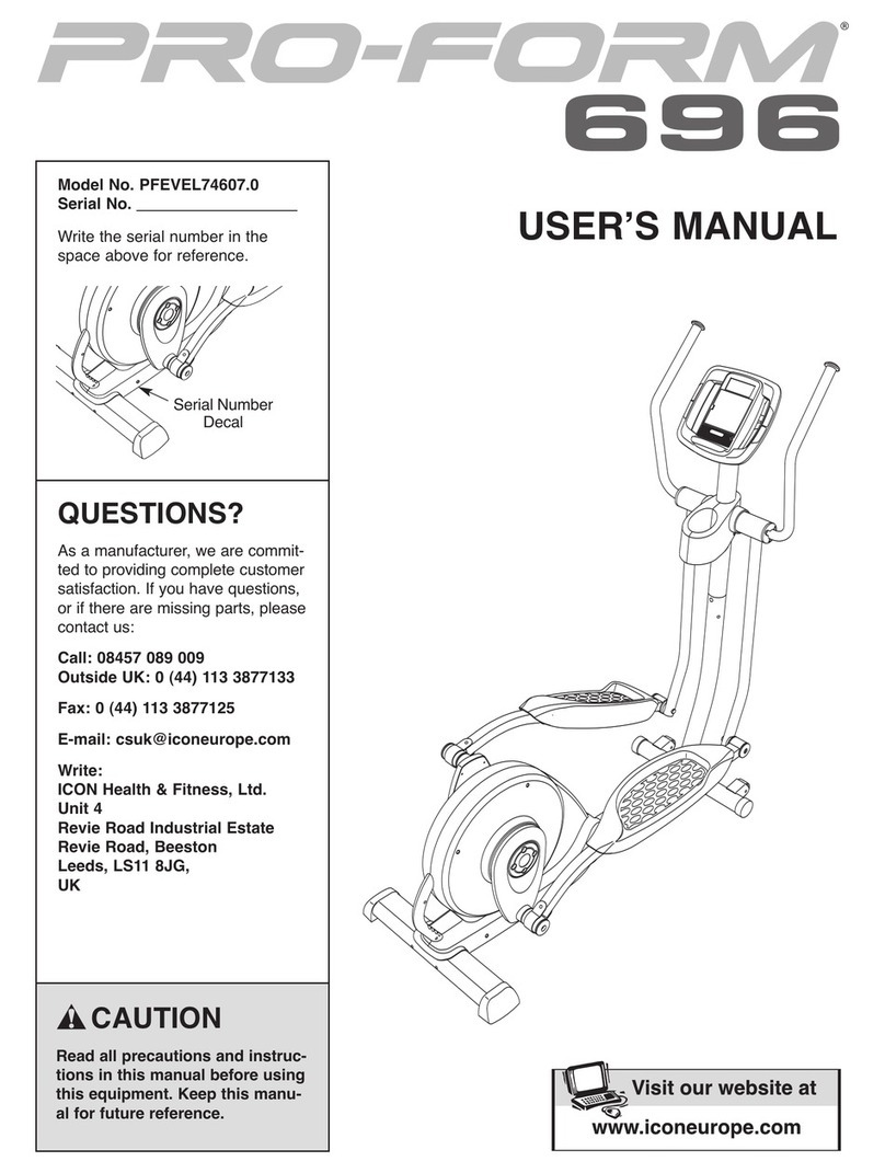 Pro-Form 696 Elliptical User manual
