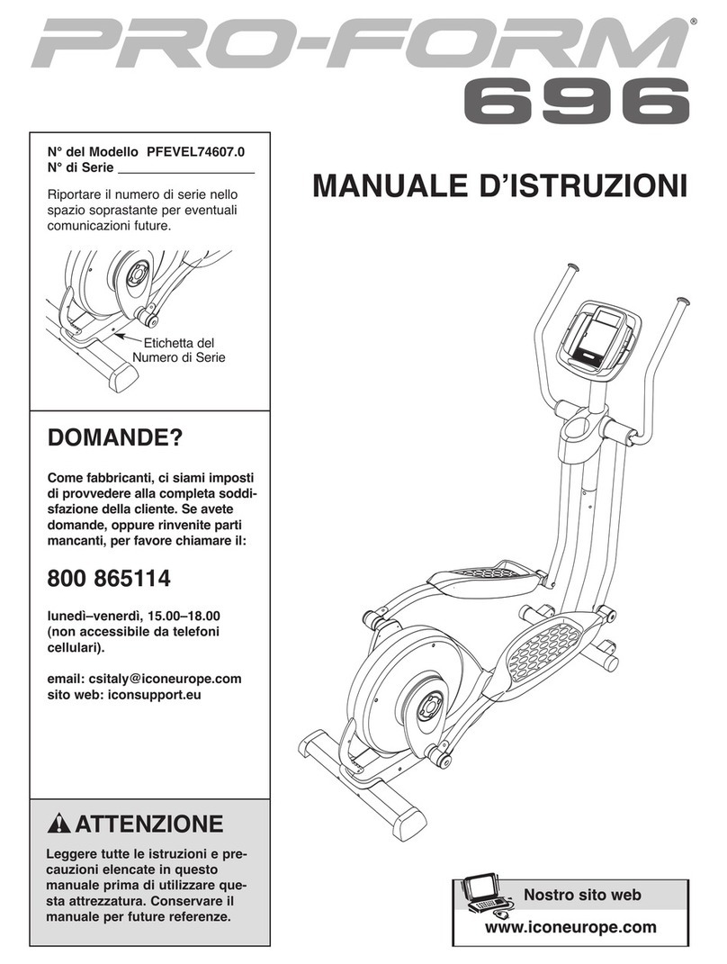 Pro-Form 696 Elliptical Operating and maintenance manual
