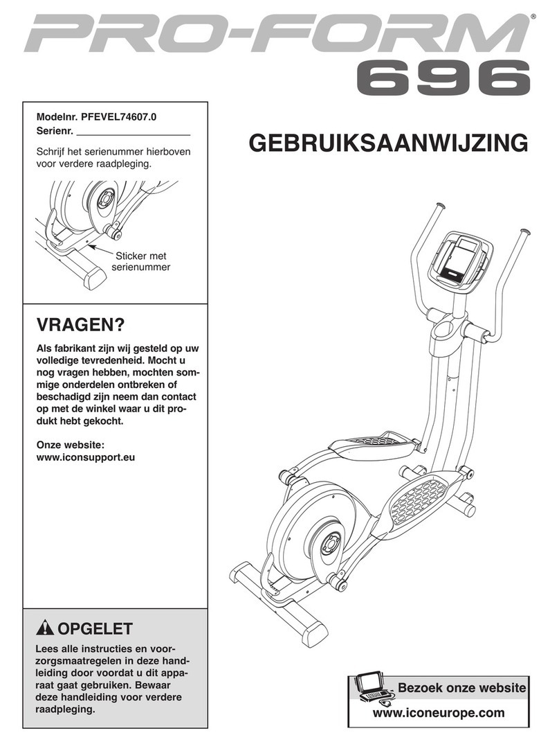 Pro-Form 696 Elliptical System manual Pro-Form 696 Elliptical System manual