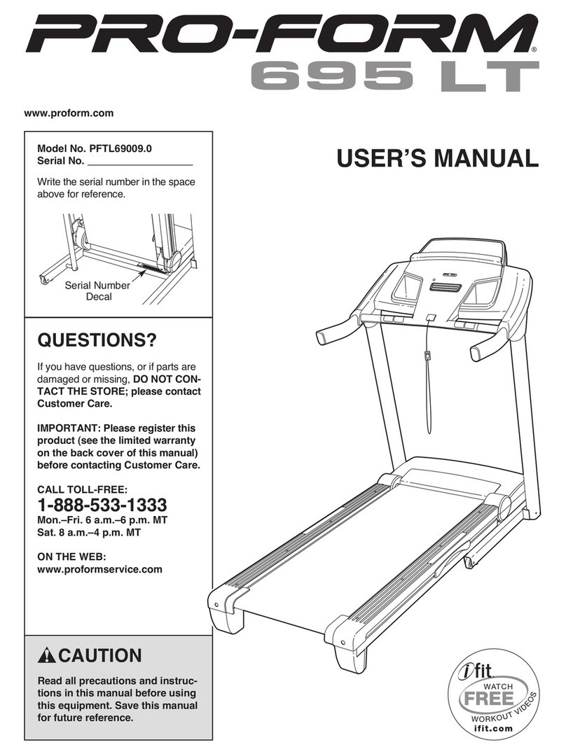 Pro-Form 695 Lt Treadmill User manual