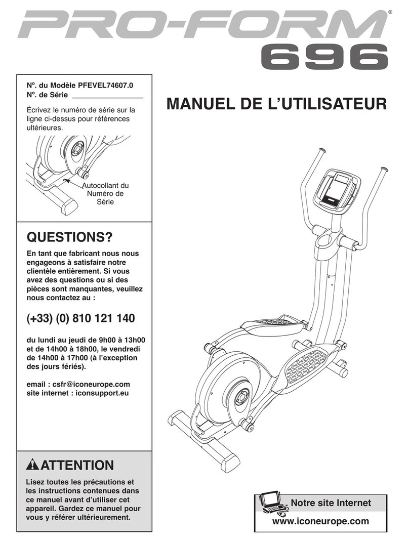 Pro-Form 696 Elliptical User manual