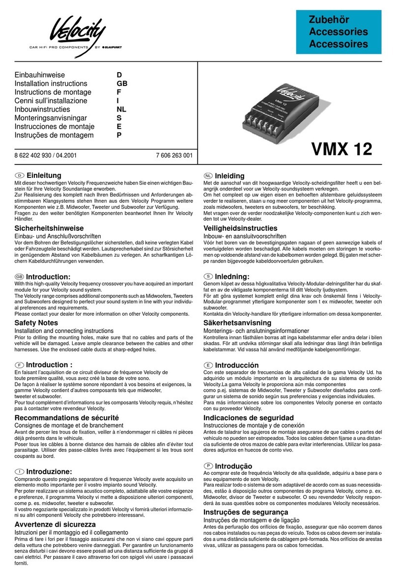 Velocity VMX 12 User manual