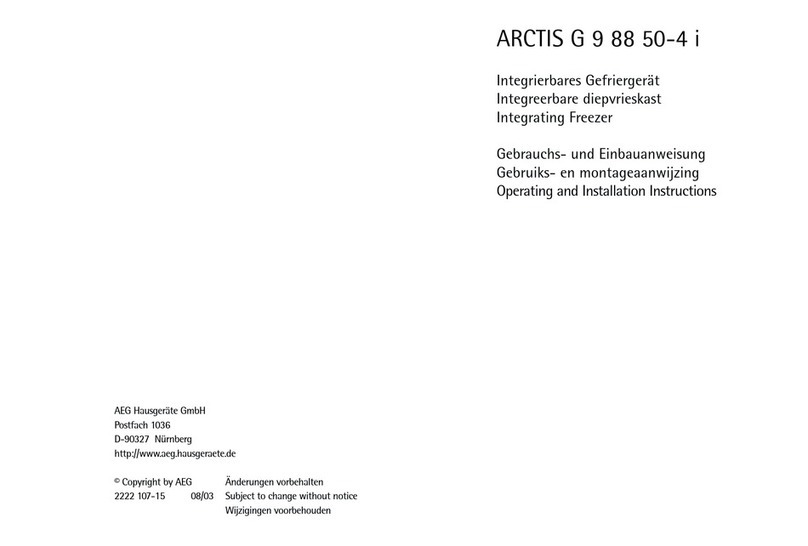 AEG ARCTIS G 9 88 50-4 i OPERATING AND INSTALLATION Manual