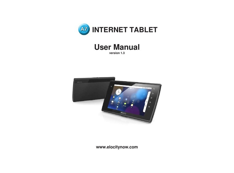 Elocity A7 Internet Tablet user manual