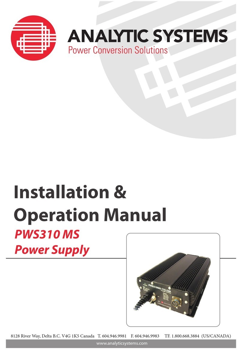 Analytic Systems PWS310 MS Installation & operation manual