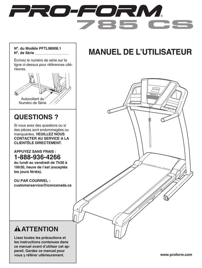 Pro-Form 785 Cs Treadmill Manuel de l'utilisateur