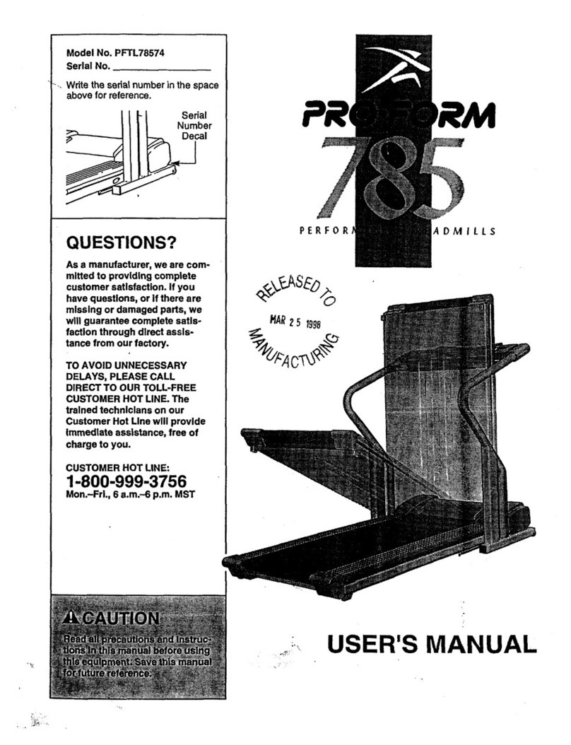 Pro-Form 785 S User manual