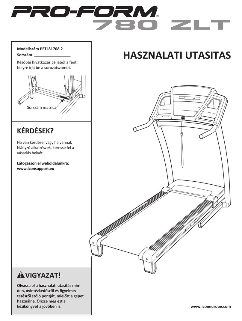 Pro-Form 780 Zlt Treadmill User manual Pro-Form 780 Zlt Treadmill User manual