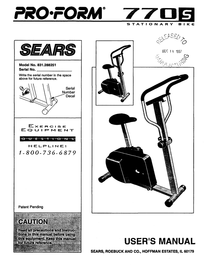 Pro-Form 770s User manual