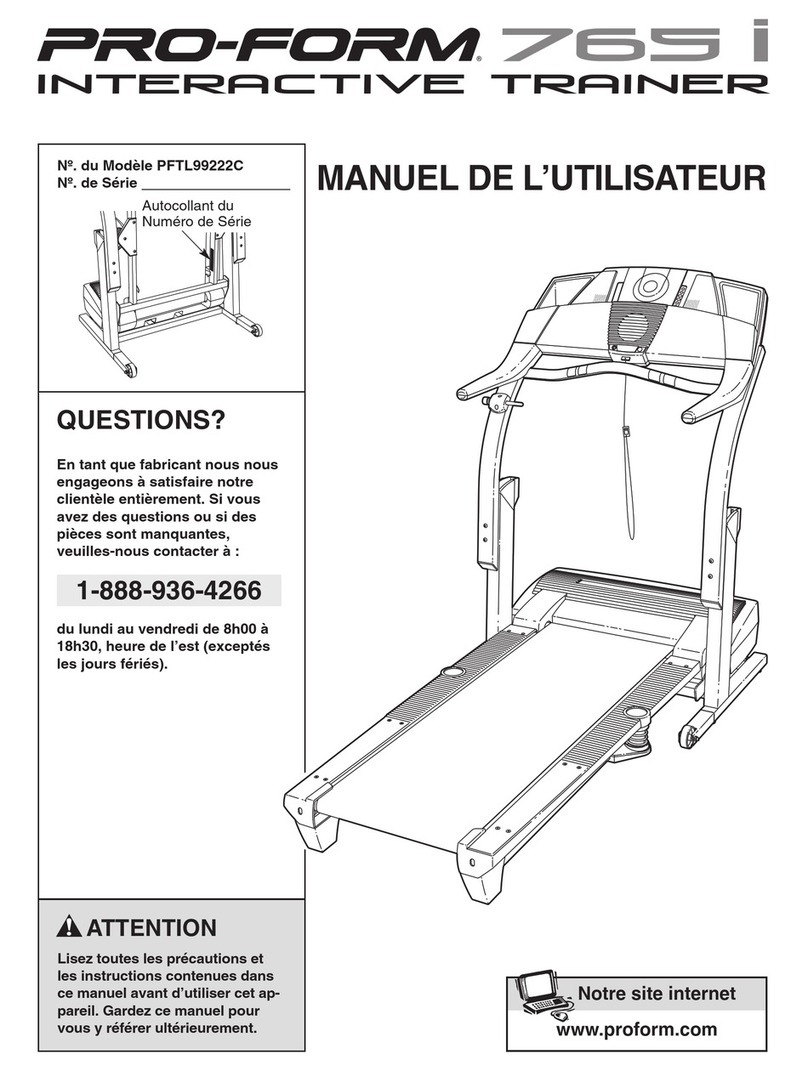Pro-Form 765i Interactive Trainer Treadmill User manual