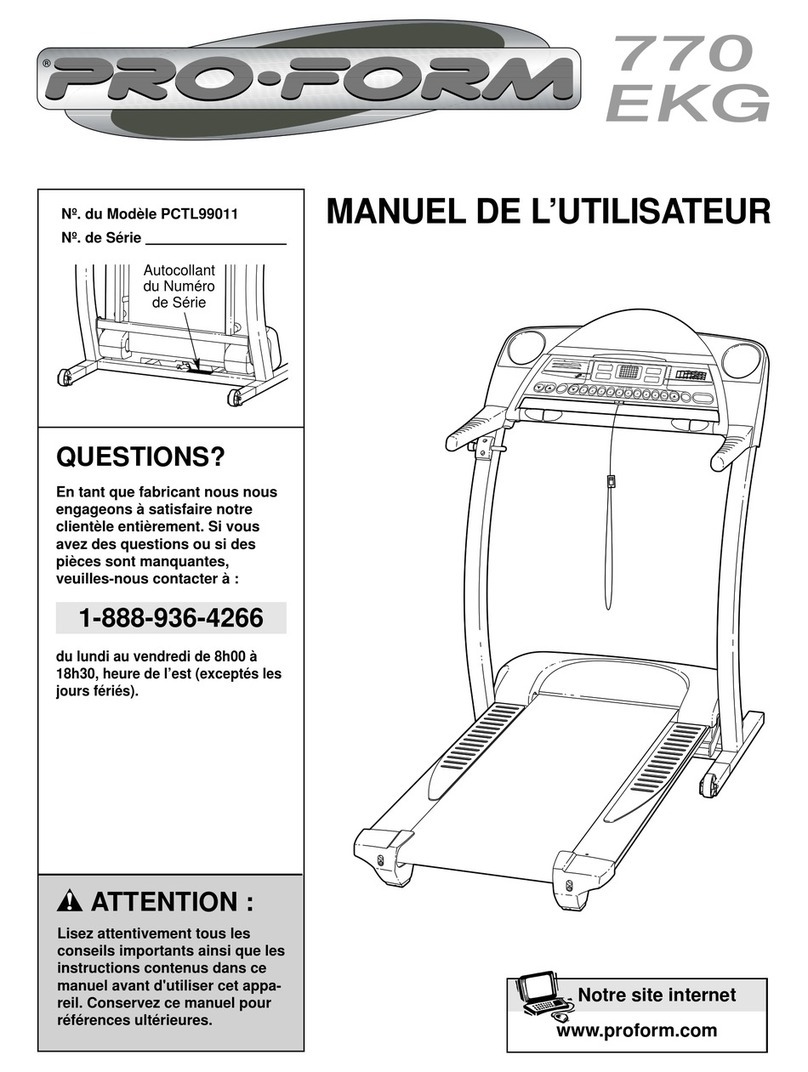 Pro-Form 770 Ekg Treadmill User manual