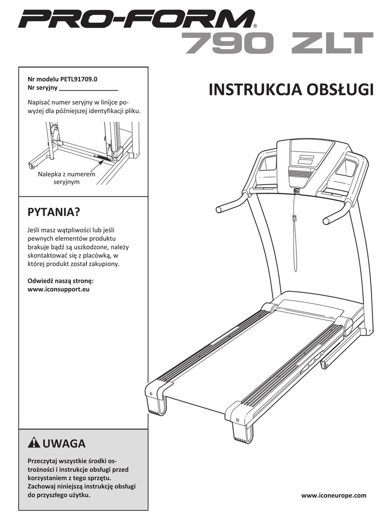 Pro-Form 790 Zlt Cwl Treadmill Reference guide