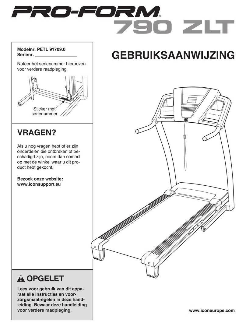 Pro-Form 790 Zlt Cwl Treadmill System manual