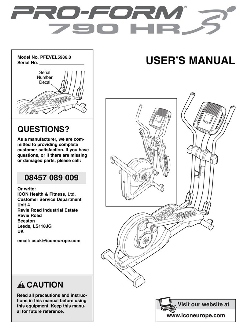 Pro-Form 790 Hr Elliptical User manual Pro-Form 790 Hr Elliptical User manual