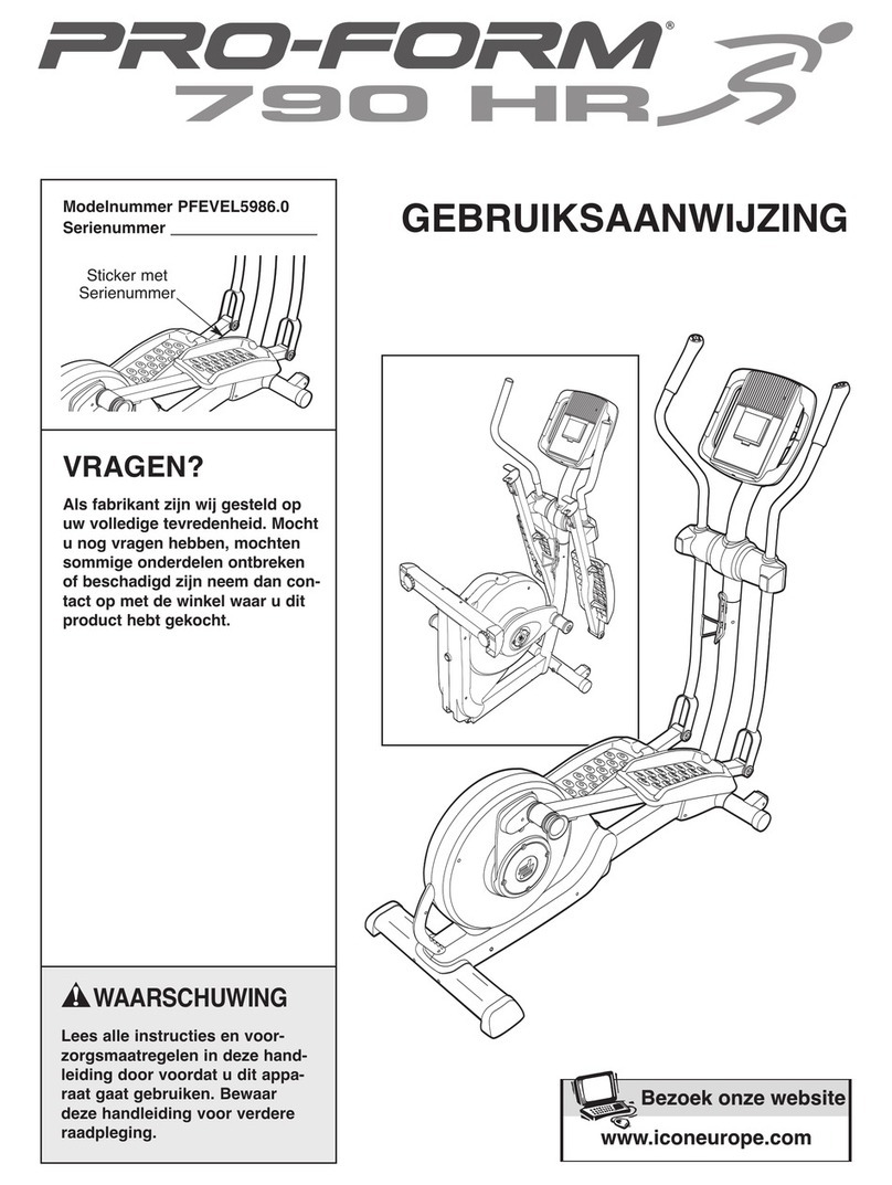 Pro-Form 790 Hr Elliptical System manual