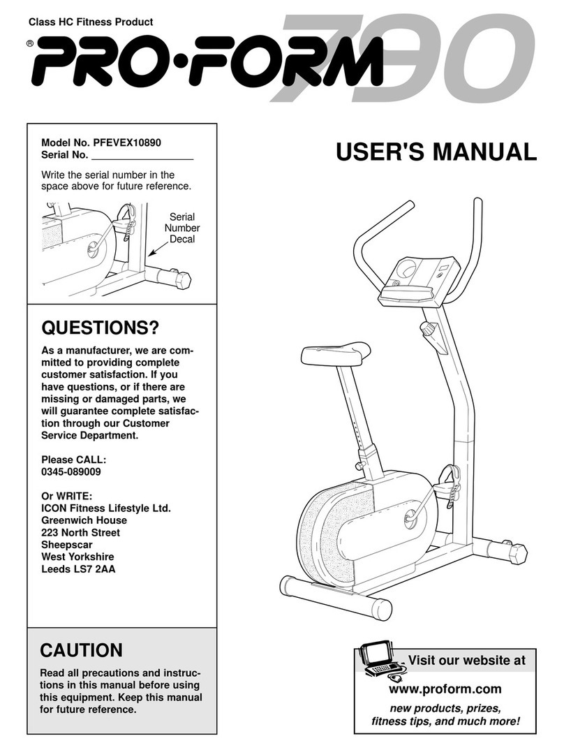 Pro-Form 790 E User manual