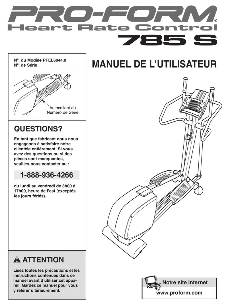 Pro-Form 785s Elliptical User manual Pro-Form 785s Elliptical User manual