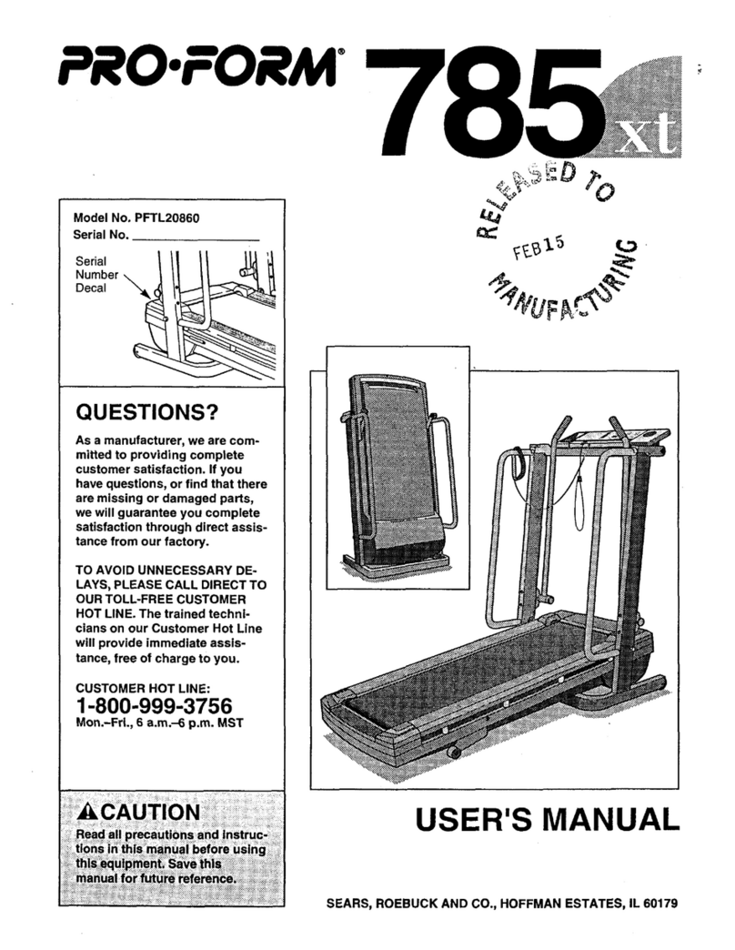 Pro-Form 785xt User manual