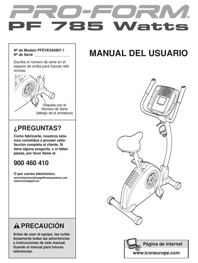 Pro-Form 785 Watts Bike User guide