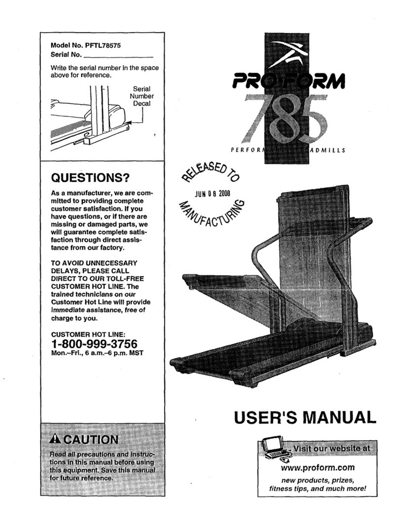 Pro-Form 785s Elliptical User manual Pro-Form 785s Elliptical User manual
