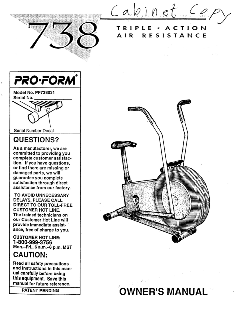 Pro-Form 738 User manual